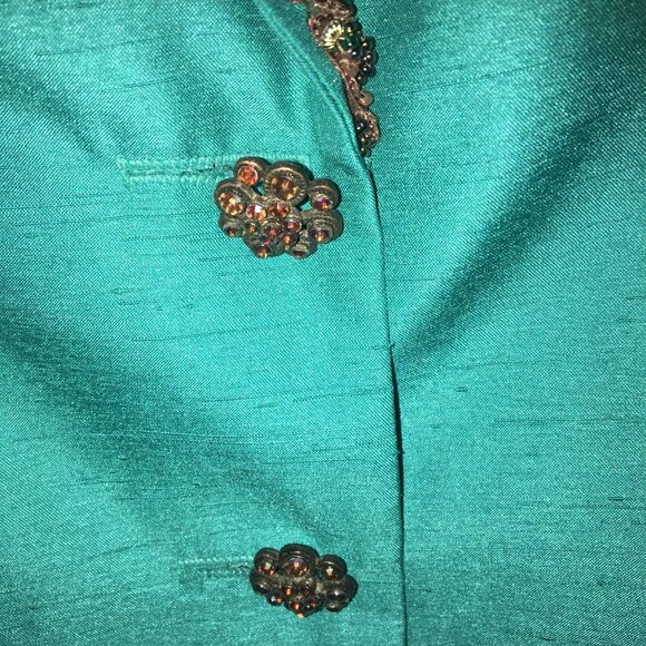 Collin Creek 2 PC Pant Suit Emerald Green Size 8 - Picture 6 of 16